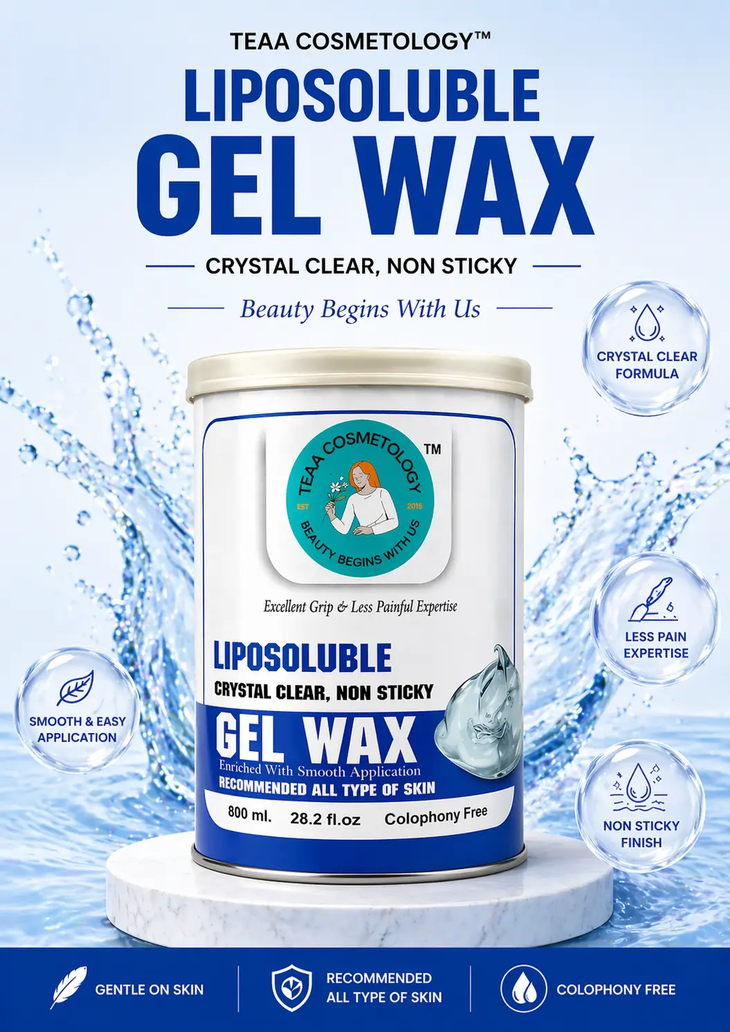 TEAA Cosmetology liposulable gel wax 800 gm mrp 1350 - Image 2