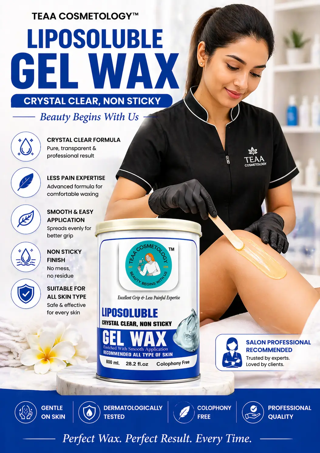 TEAA Cosmetology liposulable gel wax 800 gm mrp 1350 - Image 5