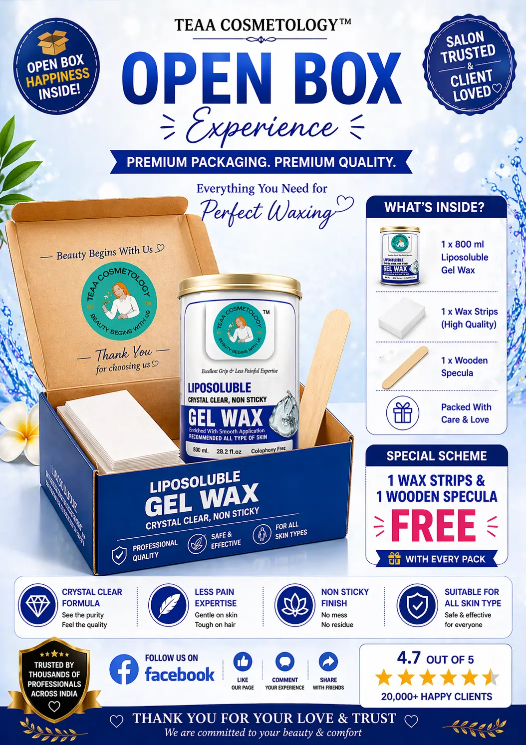 TEAA Cosmetology liposulable gel wax 800 gm mrp 1350 - Image 7