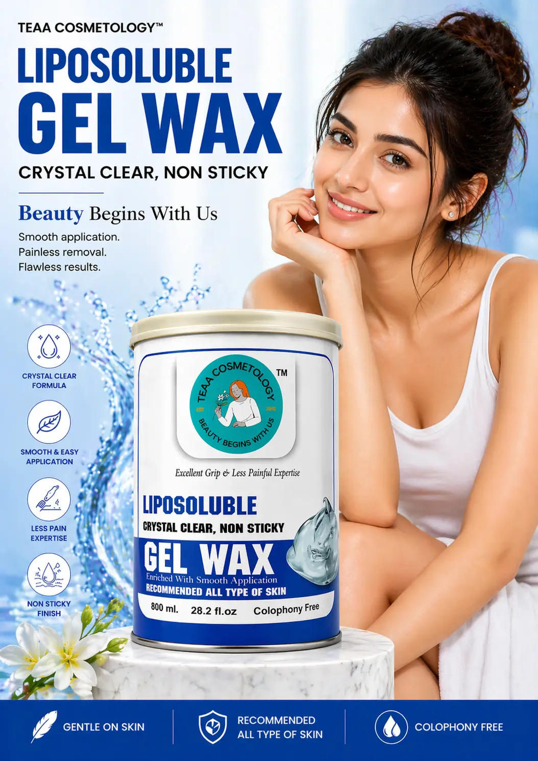 TEAA Cosmetology liposulable gel wax 800 gm mrp 1350 - Image 3